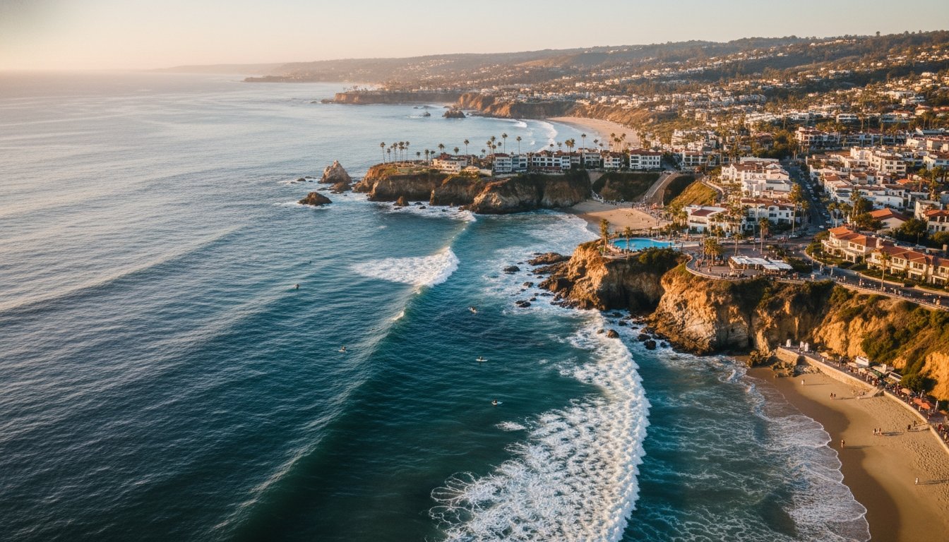 Scenic Laguna Beach coastline and ocean