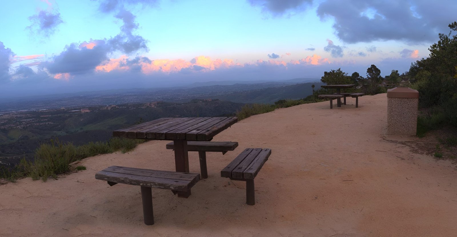 Scenic hillside view in Laguna Niguel at sunset