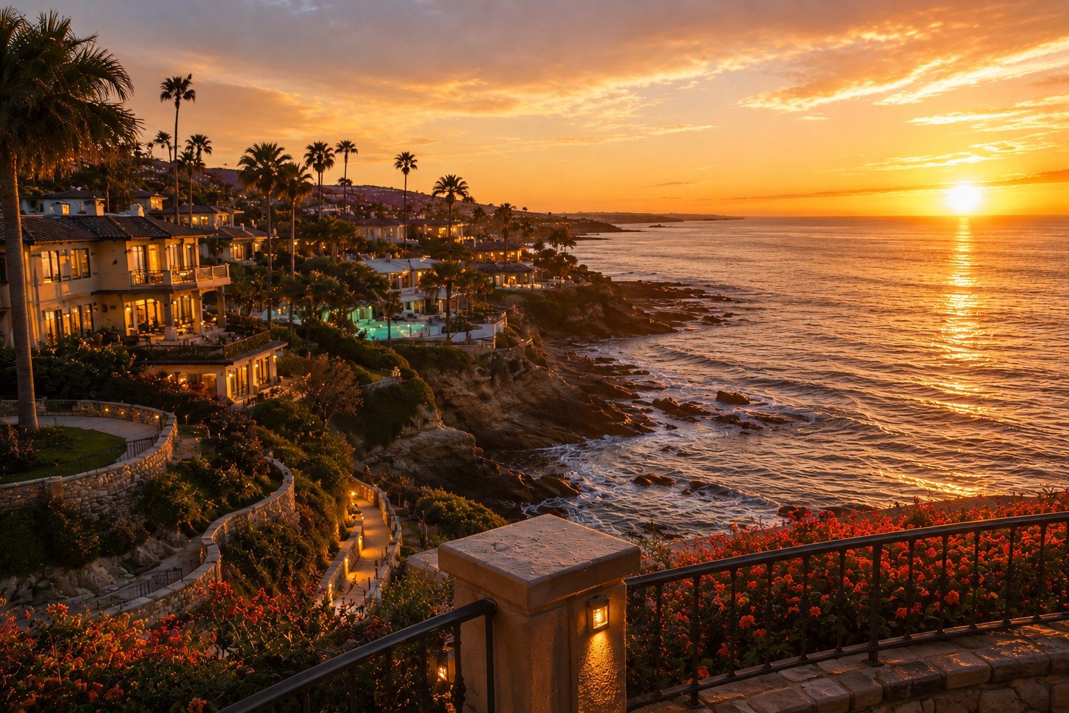Coastal homes and ocean views in Southern California